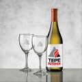 Chardonnay Wine & 2 Carberry Wine Glasses Gift Set (Label)